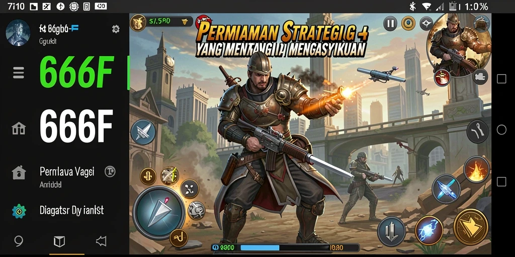 Screenshot gameplay 666F yang menampilkan pertarungan epik dan strategi.