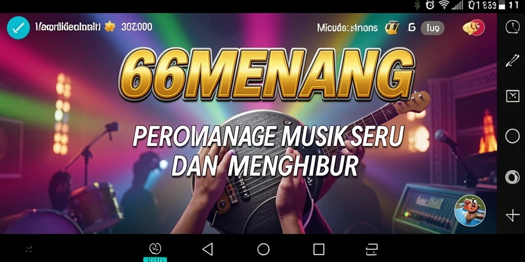 Screenshot gameplay 66MENANG dengan elemen interaktif musik.