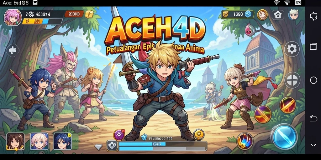 Tampilan gameplay seru di ACEH4D dengan karakter anime.