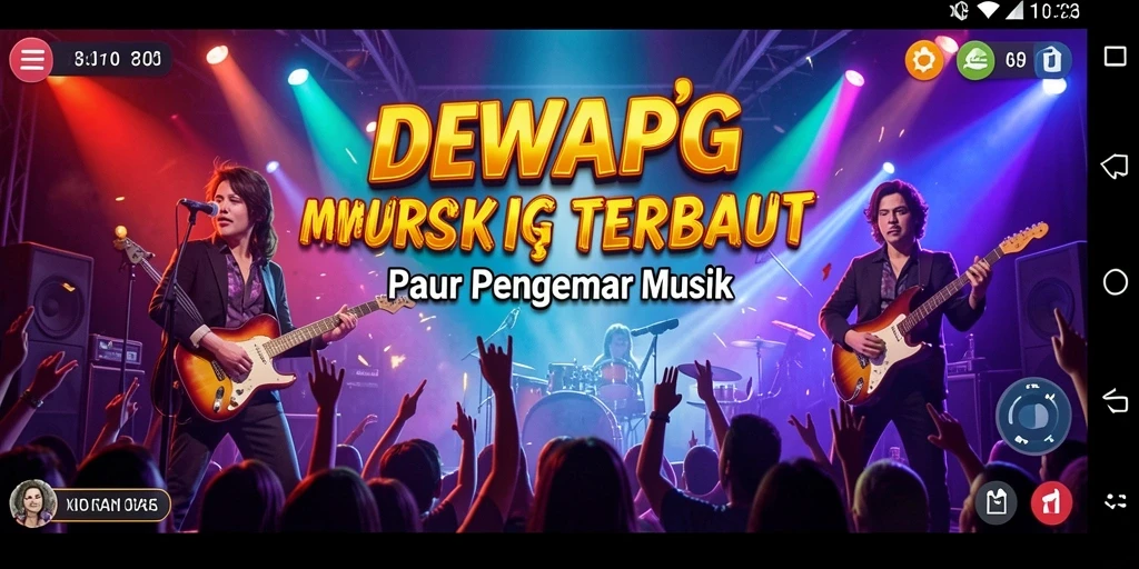 Tampilan gameplay DEWAPG yang seru dengan berbagai pilihan lagu.