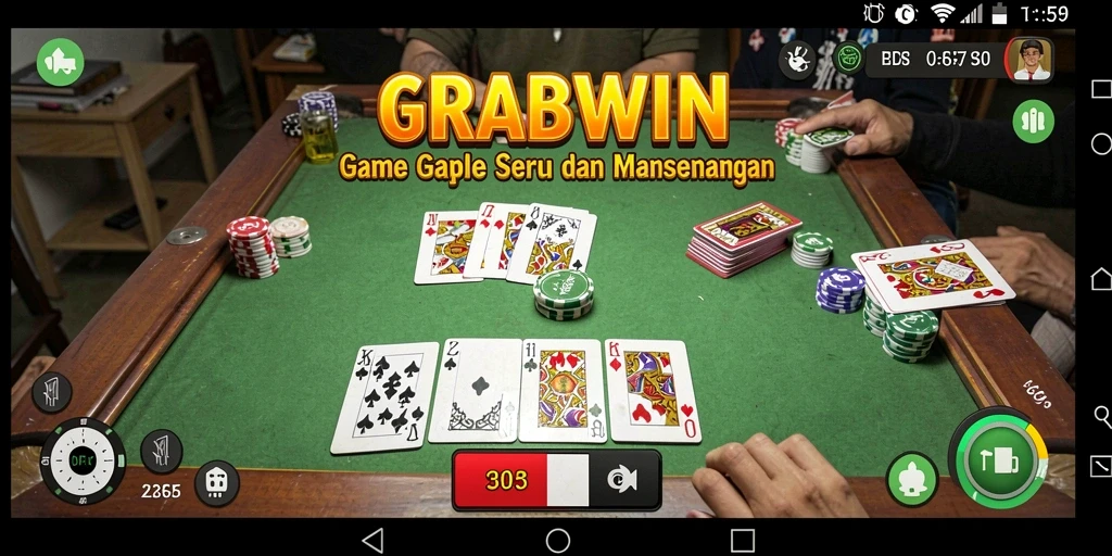 Tampilan gameplay seru dari GRABWIN yang menarik dan interaktif.