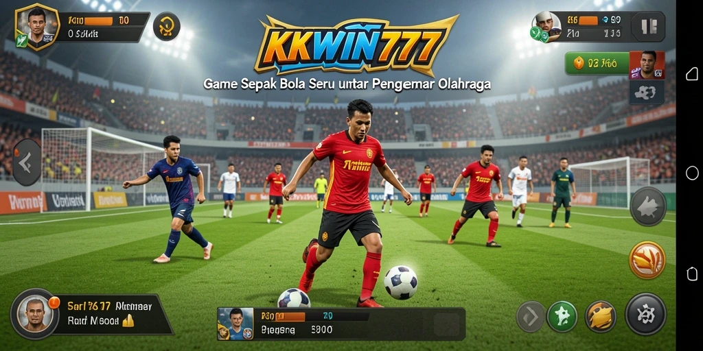 Tangkapan layar gameplay <strong>KKWIN777</strong> yang menampilkan aksi pertandingan sepak bola.