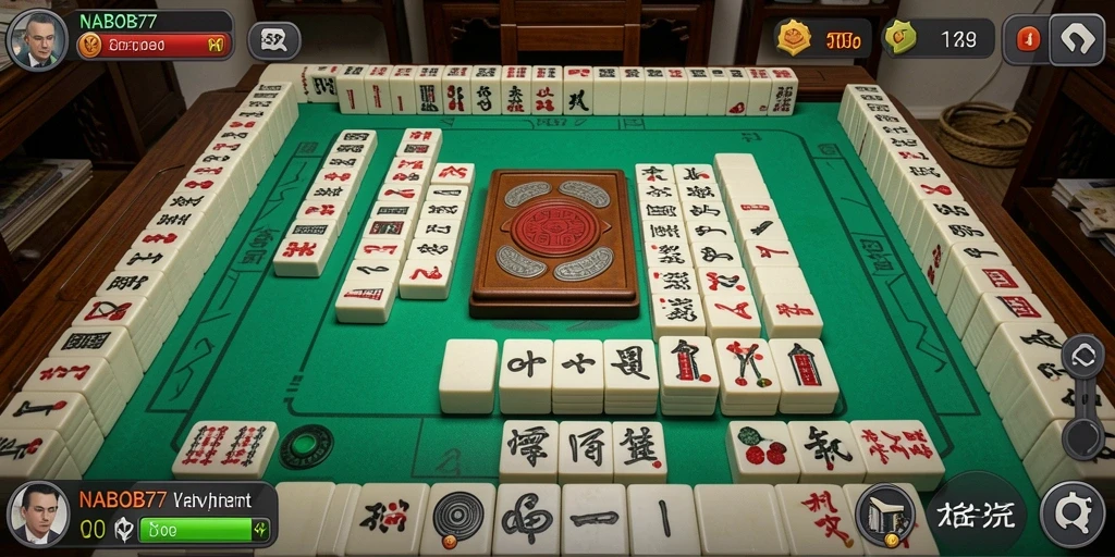 Tampilan menarik dari gameplay NABOB77 yang penuh tantangan Mahjong.