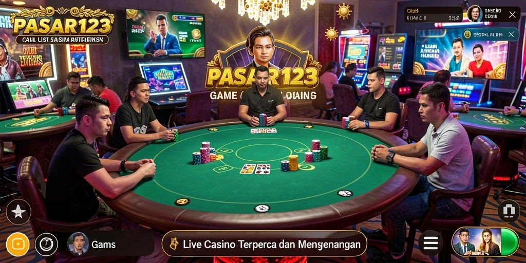 Screenshot PASAR123 menampilkan pengalaman Live Casino yang menyenangkan dan interaktif.