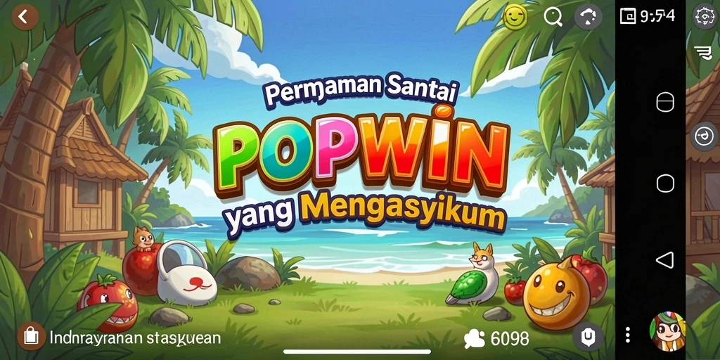 Screenshot utama POPWIN menampilkan gameplay menarik dan penuh warna.