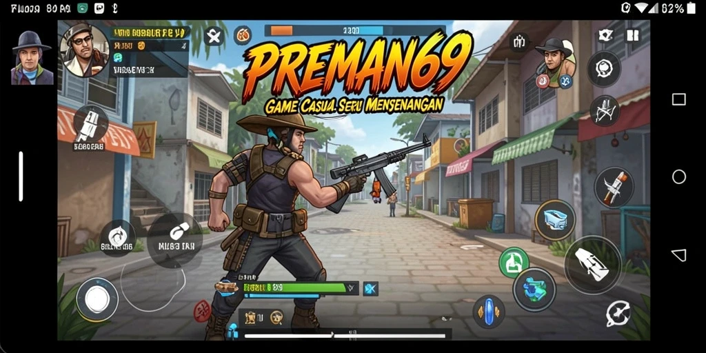 Tampilan menarik dan seru dalam gameplay Casual PREMAN69.