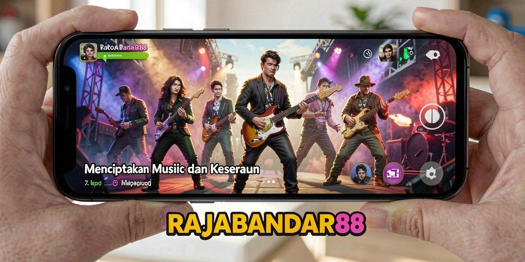 Screenshot gameplay RAJABANDAR88 yang menunjukkan fitur interaktif musik.