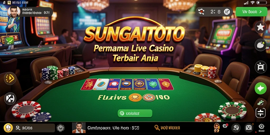 Tampilan utama SUNGAITOTO dengan dealer dan permainan Live Casino.